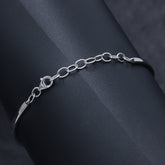 Silver Oval Shape  Kada Adjustable Bracelet
